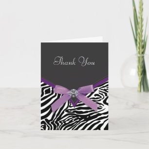 Purple Zebra Thank You Cards