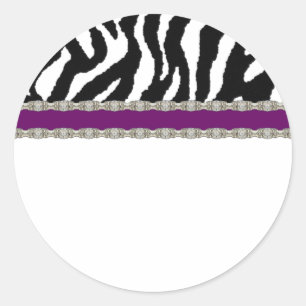 Purple Zebra White Address Labels