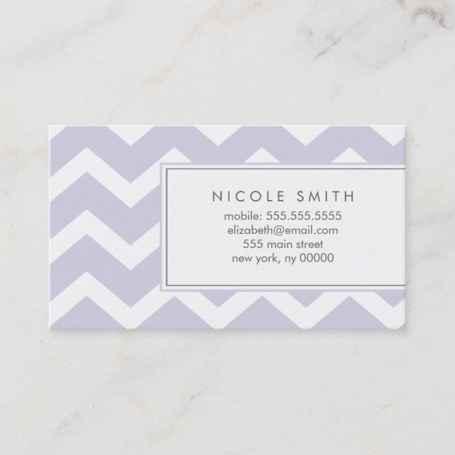 Purple Zig Zag Chevron Pattern Calling Cards (Front)