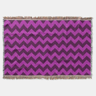 Purple Zig Zag Glitter Throw Blanket