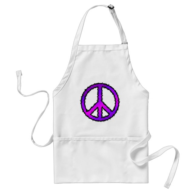 Purple Zig Zag Peace Sign Standard Apron (Front)