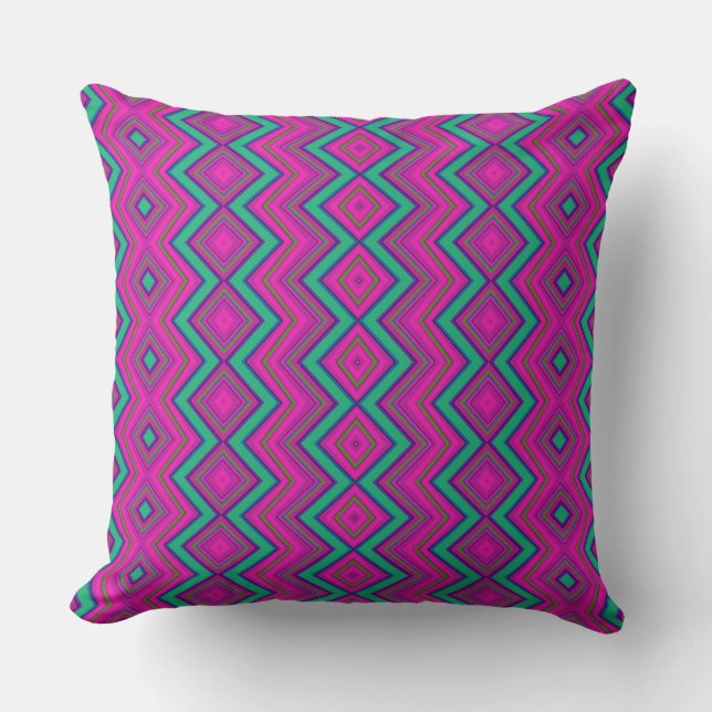 Purple zig-zag simple pattern cushion (Front)