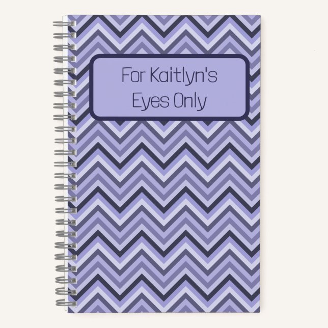 Purple Zig Zags "My Eyes Only" Journal (Front)