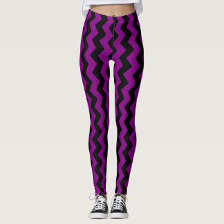 Purple Zigzag Design You Choose Background Colour Leggings