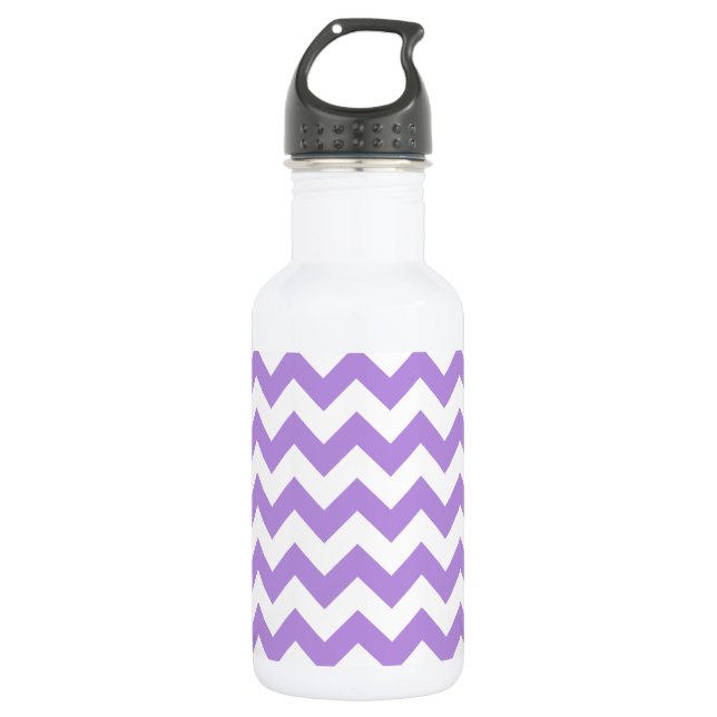 Purple Zigzag, Purple Chevron, Geometric Pattern 532 Ml Water Bottle (Front)