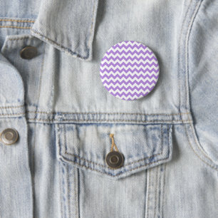 Purple Zigzag, Purple Chevron, Geometric Pattern 6 Cm Round Badge