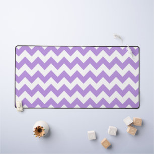 Purple Zigzag, Purple Chevron, Geometric Pattern Desk Mat