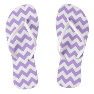 Purple Zigzag, Purple Chevron, Geometric Pattern Jandals