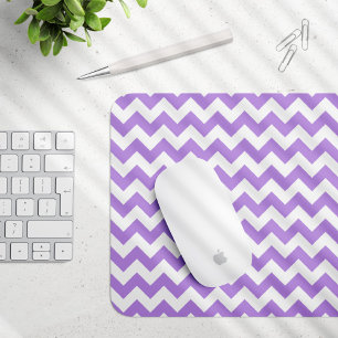 Purple Zigzag, Purple Chevron, Geometric Pattern Mouse Pad