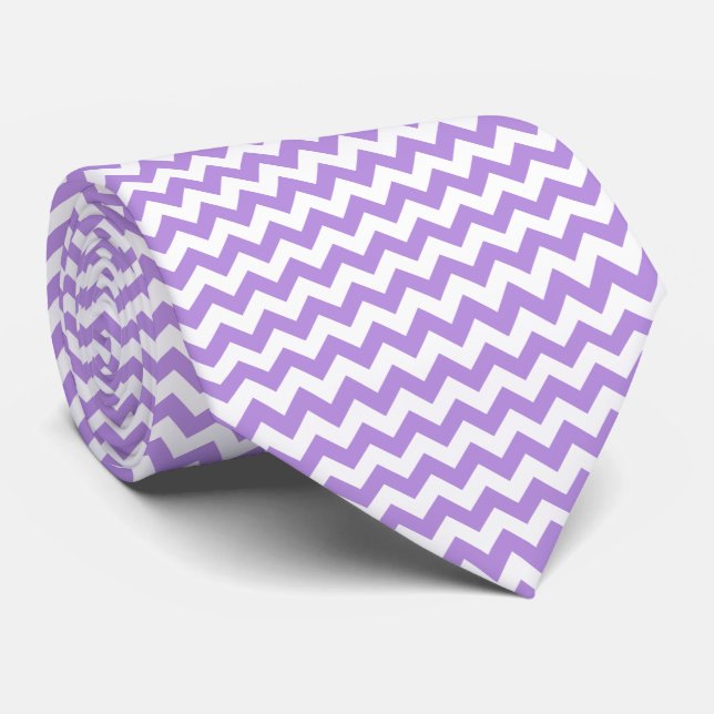 Purple Zigzag, Purple Chevron, Geometric Pattern Tie (Rolled)