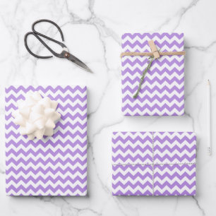 Purple Zigzag, Purple Chevron, Geometric Pattern Wrapping Paper Sheet