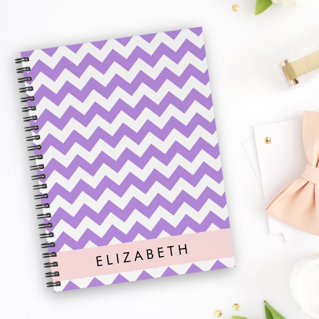 Purple Zigzag, Purple Chevron, Your Name Notebook (Creator Uploaded)