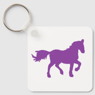 Purple Zodiac Horse Charm Keychain