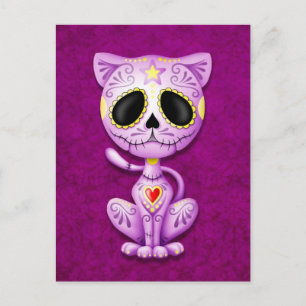 Purple Zombie Sugar Kitten Postcard