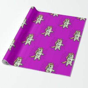 Purple Zombiecorn Zombie Unicorn Halloween Wrapping Paper