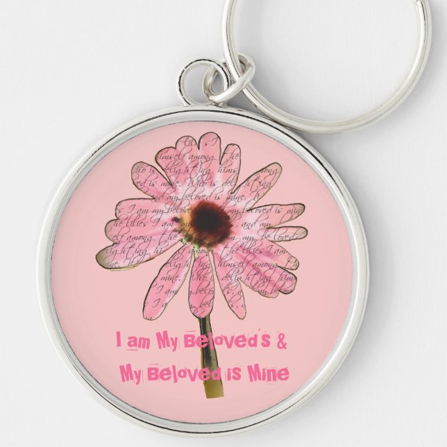 purpleconeflowerbeloved3 key ring (Front)