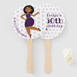 PurpleGlitzy Party Girl Hand Fan