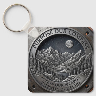 Purpose Our Compass Industrial Metal Keychain