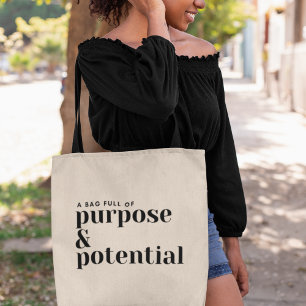 Purpose & Potential Empowering Inspirational Cool Tote Bag