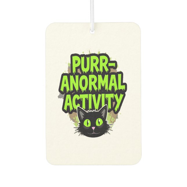 Purr-anormal Activity Cat Car Air Freshener (Front)