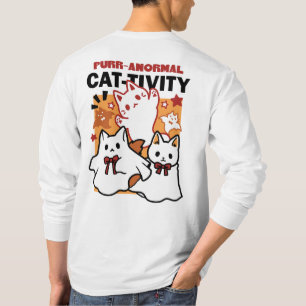Purr-anormal Cat-tivity Cute Halloween Cat Design T-Shirt