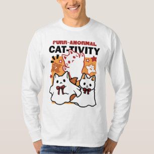 Purr-anormal Cat-tivity Cute Halloween Cat Design T-Shirt