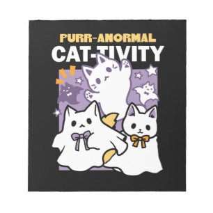 Purr-anormal Cat-tivity - Halloween Cat Design Notepad