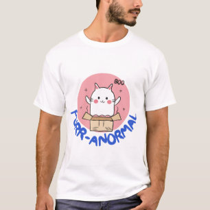 Purr-anormal Cute Ghost Cat in a Box Doodle T-Shirt