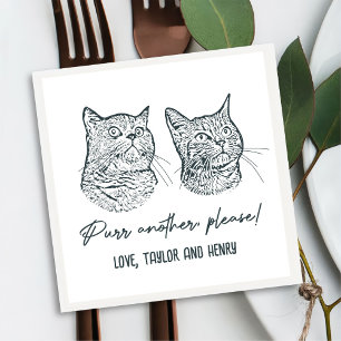 Purr Another Please Customised Pet Wedding Napkins