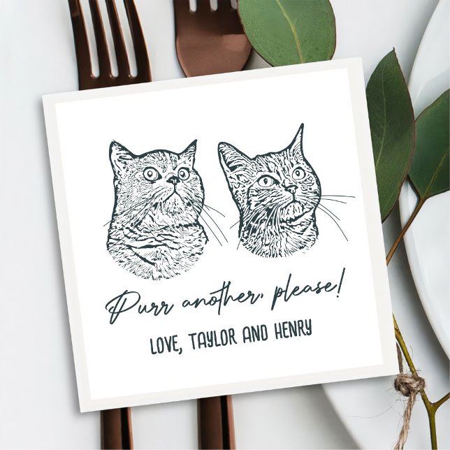 Purr Another Please Customised Pet Wedding Napkins (Creator Uploaded)