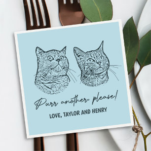 Purr Another Please Customised Pet Wedding Napkins