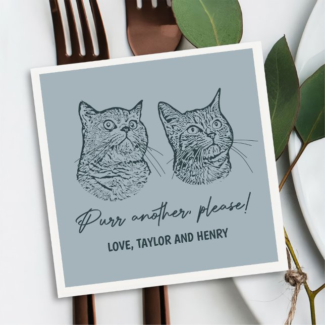 Purr Another Please Customised Pet Wedding Napkins (Creator Uploaded)
