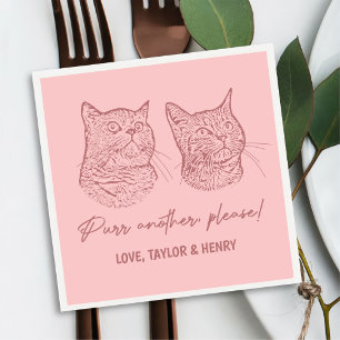 Purr Another Please Customised Pet Wedding Napkins