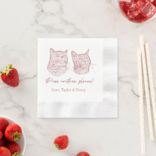 Purr Another Please Customised Pet Wedding Napkins