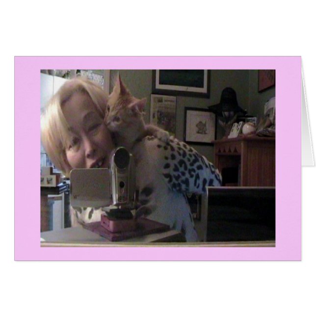 Purr-C Takes A Nibble  Card - Customised (Front Horizontal)