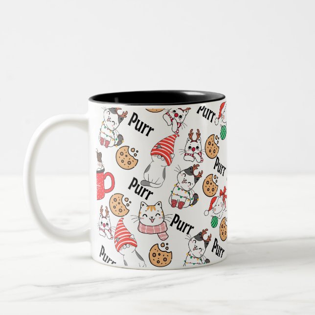 Purr Cat Christmas Mug (Left)