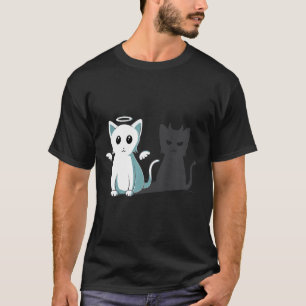 Purr Evil Devil Cat Happy Halloween Cat Angel Devi T-Shirt