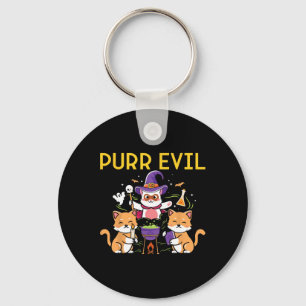 Purr Evil Halloween Cats Witches Fun spooky cats Key Ring