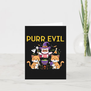 Purr Evil Halloween Cats Witches Funny spooky cats Card