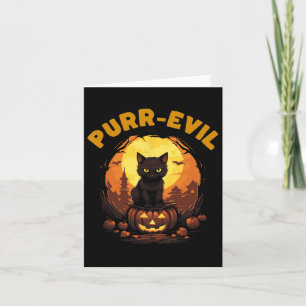 Purr-evil Haunted Cat Halloween  Card
