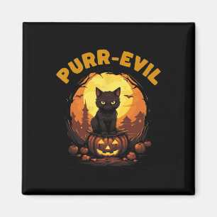 Purr-Evil Haunted Cat Halloween Magnet