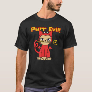 Purr Evil I Love Cats & Cute Devil Cat T-Shirt