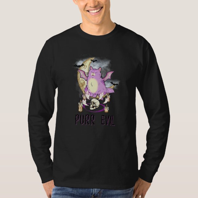 Purr Evil  Let's Summon Demons Pastel Goth Occult  T-Shirt (Front)