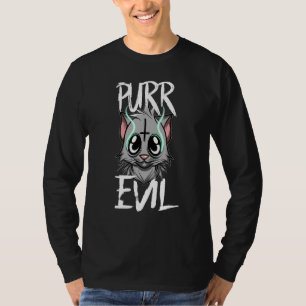 Purr Evil - Satanic Cat Satan Atheist Demonic Cat  T-Shirt