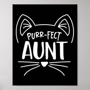 Purr-fect Aunt Gift Aunties Cat Lovers  Poster