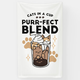 Purr-fect Blend: Cat and Coffee Art for Pet Lovers Banner