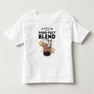 Purr-fect Blend: Cat and Coffee Art for Pet Lovers Toddler T-Shirt