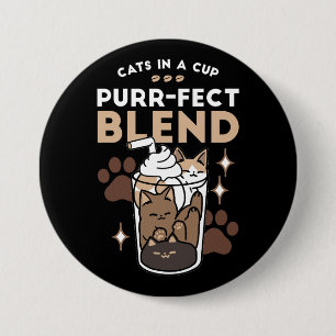 Purr-fect Blend: Coffee Design for Cat & Coffee 7.5 Cm Round Badge