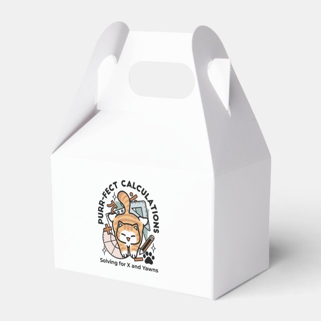 Purr-fect Calculations – Funny Math Cat Design Favour Box (Front Side)