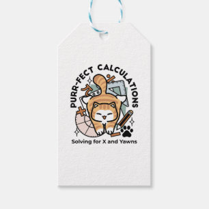 Purr-fect Calculations – Funny Math Cat Design Gift Tags